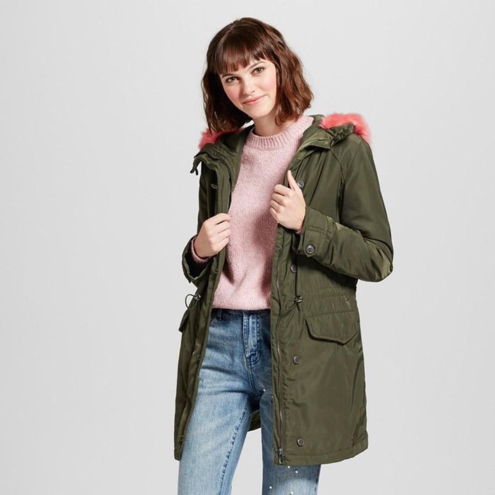 Who What Wear Target Faux Fur Trim Parka Jacket